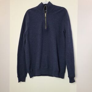 Banana Republic 1/4 zip 💯% wool pullover sweater, Sz XL (PTP 21")